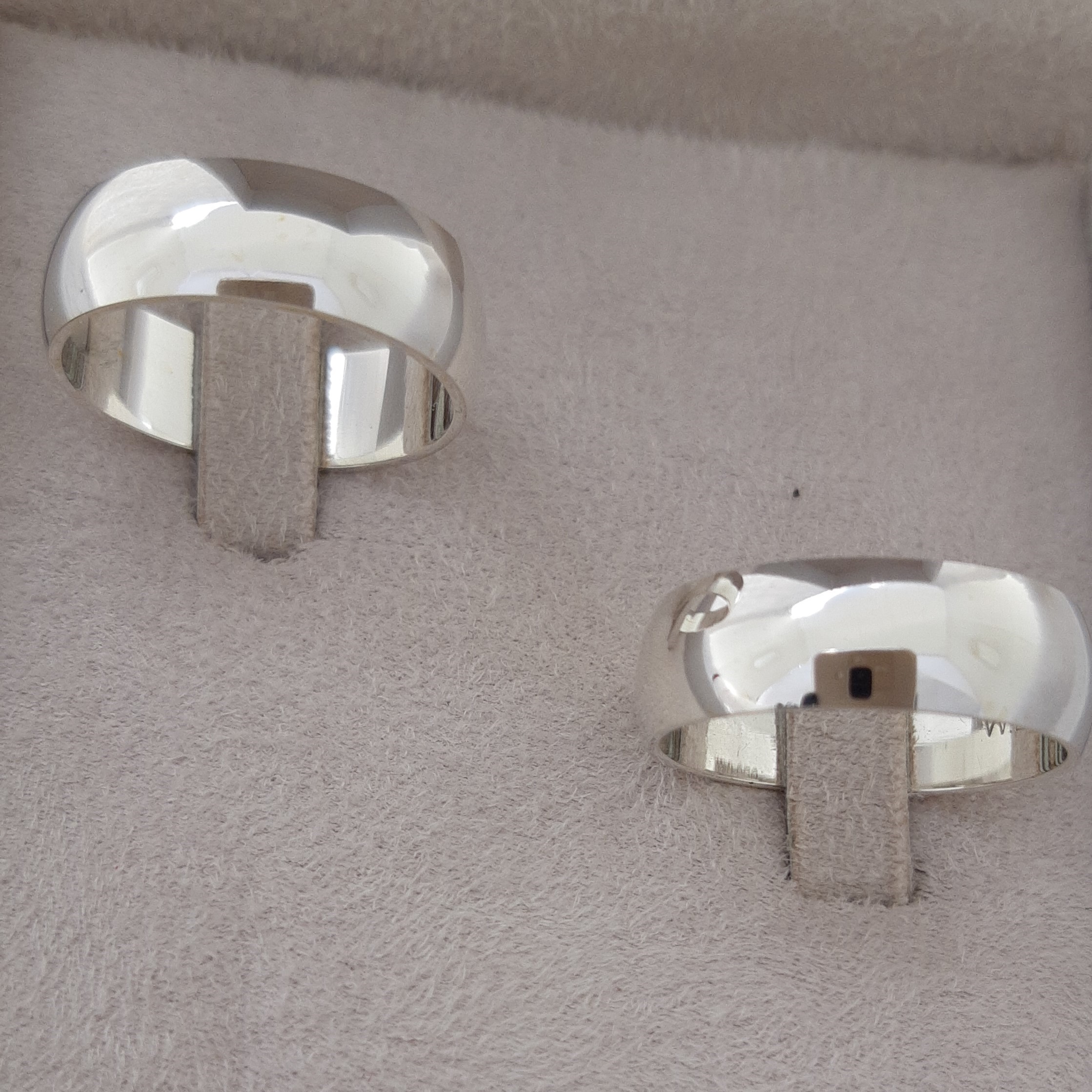 Aliança de namoro em prata 6mm Abaulada - Par