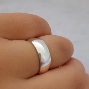 Aliança de namoro em prata 6mm Abaulada - Par